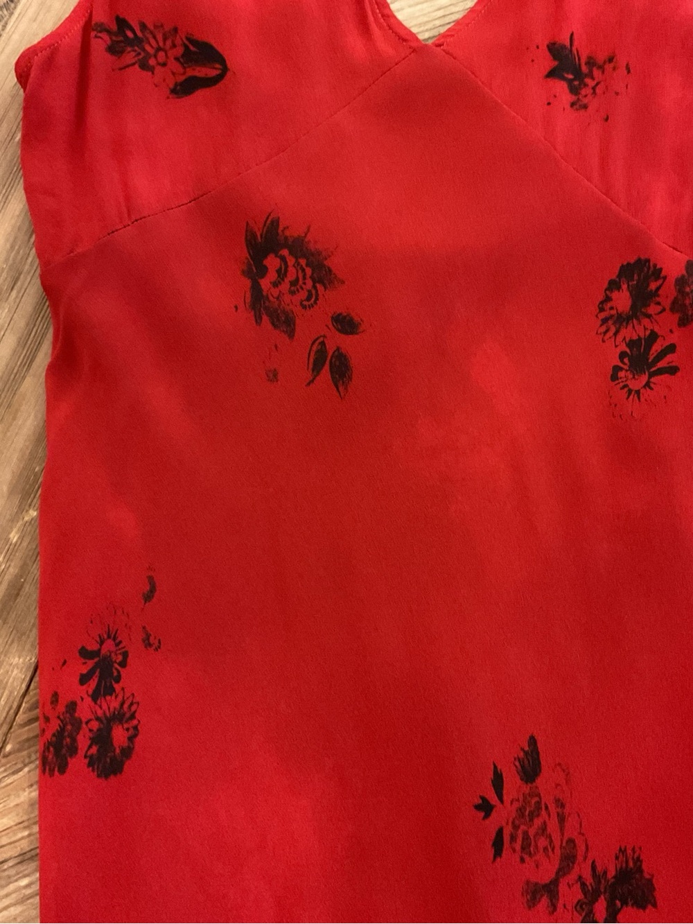 Réalisation Par The Eva Passion Red Silk Floral Maxi Dress XS Bias Cut - Picture 8 of 12